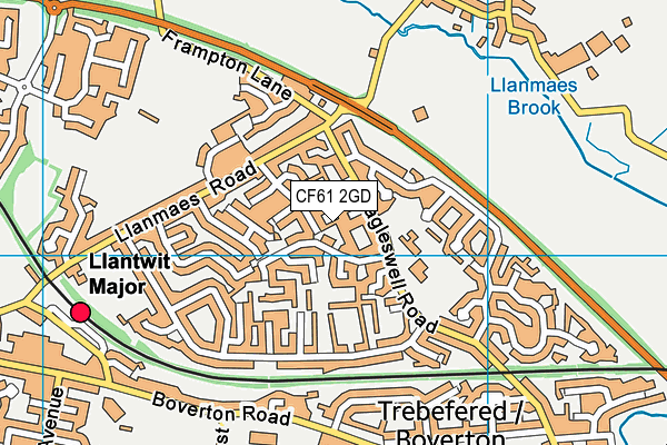 CF61 2GD map - OS VectorMap District (Ordnance Survey)
