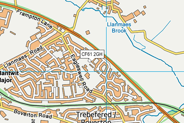 CF61 2GH map - OS VectorMap District (Ordnance Survey)