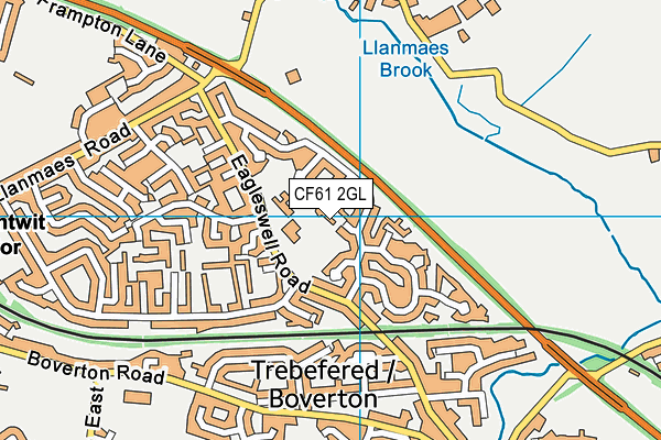 CF61 2GL map - OS VectorMap District (Ordnance Survey)