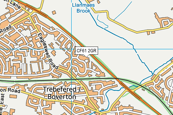 CF61 2GR map - OS VectorMap District (Ordnance Survey)