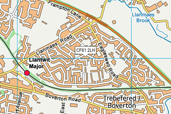 CF61 2LH map - OS VectorMap District (Ordnance Survey)