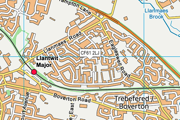 CF61 2LJ map - OS VectorMap District (Ordnance Survey)