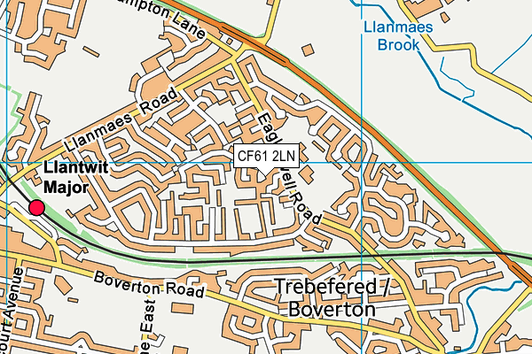 CF61 2LN map - OS VectorMap District (Ordnance Survey)