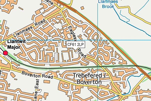 CF61 2LP map - OS VectorMap District (Ordnance Survey)