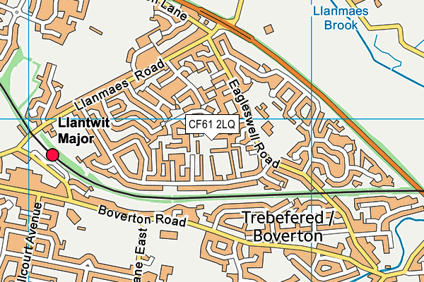 CF61 2LQ map - OS VectorMap District (Ordnance Survey)