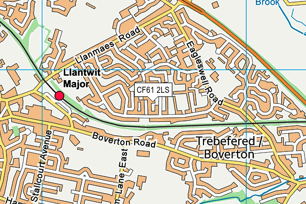 CF61 2LS map - OS VectorMap District (Ordnance Survey)