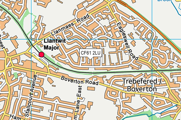 CF61 2LU map - OS VectorMap District (Ordnance Survey)