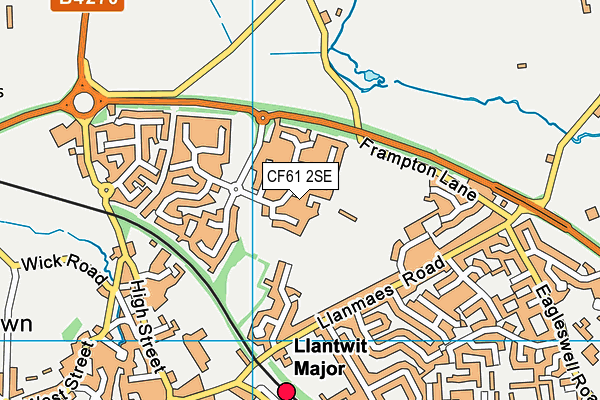 CF61 2SE map - OS VectorMap District (Ordnance Survey)