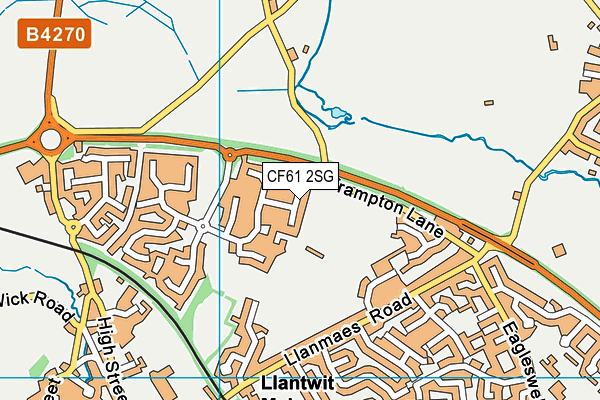 CF61 2SG map - OS VectorMap District (Ordnance Survey)