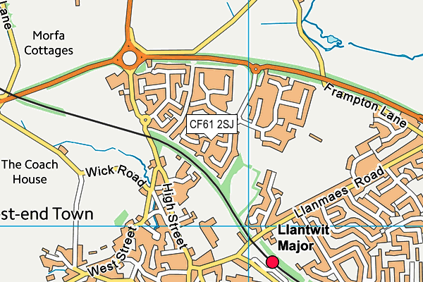 CF61 2SJ map - OS VectorMap District (Ordnance Survey)