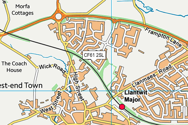 CF61 2SL map - OS VectorMap District (Ordnance Survey)