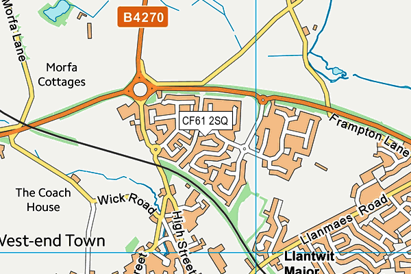 CF61 2SQ map - OS VectorMap District (Ordnance Survey)