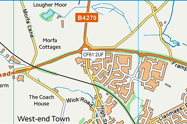 CF61 2UF map - OS VectorMap District (Ordnance Survey)