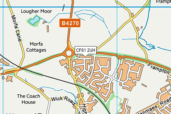 CF61 2UH map - OS VectorMap District (Ordnance Survey)