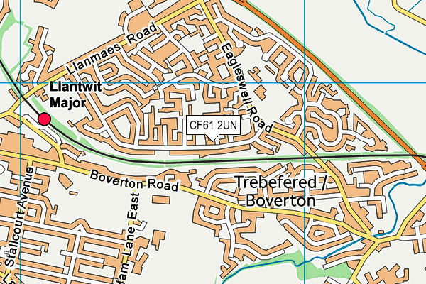 CF61 2UN map - OS VectorMap District (Ordnance Survey)