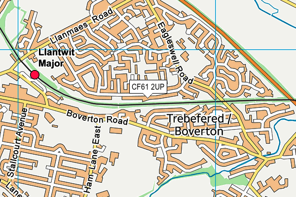 CF61 2UP map - OS VectorMap District (Ordnance Survey)