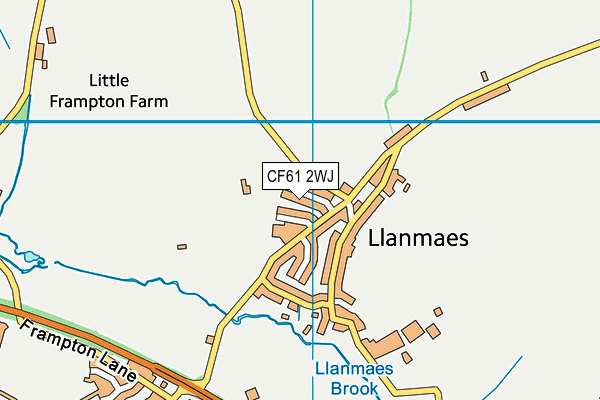 CF61 2WJ map - OS VectorMap District (Ordnance Survey)