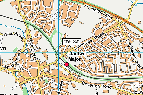 CF61 2XD map - OS VectorMap District (Ordnance Survey)