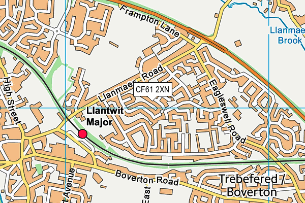 CF61 2XN map - OS VectorMap District (Ordnance Survey)