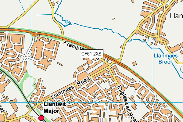 CF61 2XS map - OS VectorMap District (Ordnance Survey)