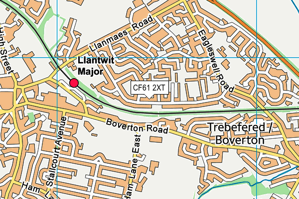 CF61 2XT map - OS VectorMap District (Ordnance Survey)