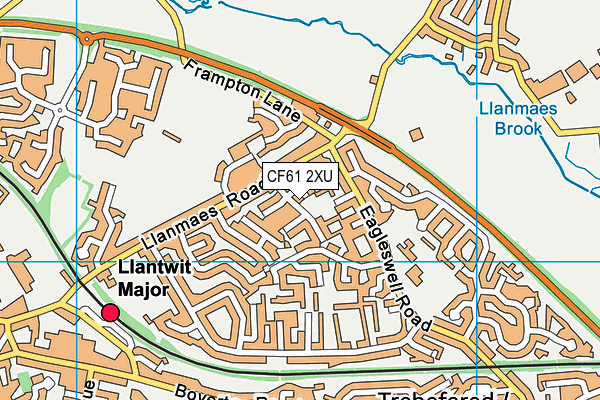 CF61 2XU map - OS VectorMap District (Ordnance Survey)