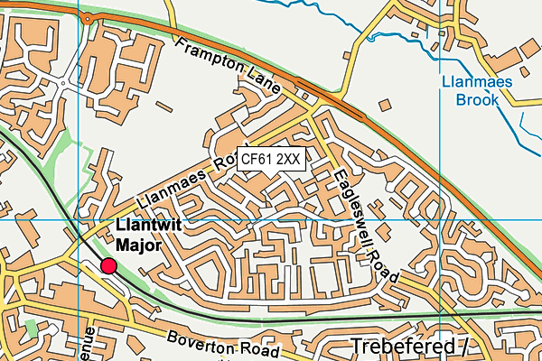 CF61 2XX map - OS VectorMap District (Ordnance Survey)