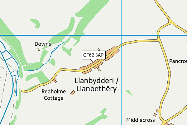 CF62 3AP map - OS VectorMap District (Ordnance Survey)