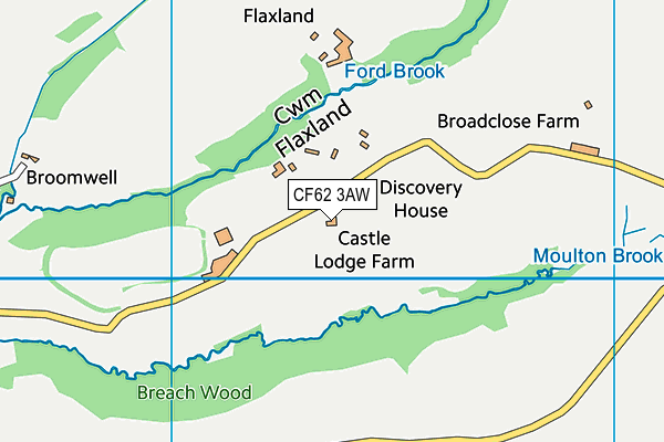 CF62 3AW map - OS VectorMap District (Ordnance Survey)