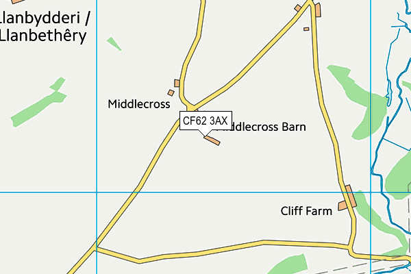 CF62 3AX map - OS VectorMap District (Ordnance Survey)