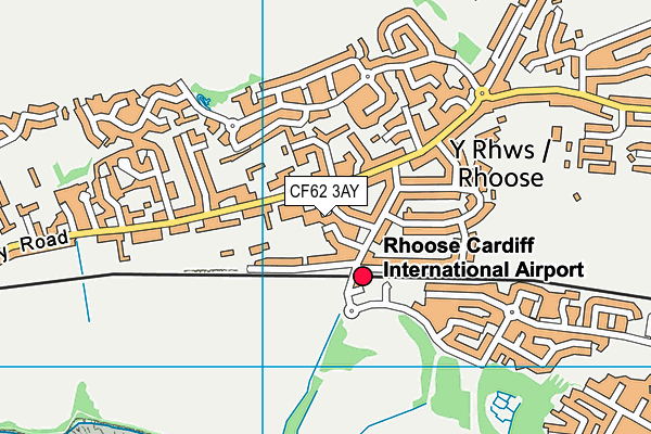 CF62 3AY map - OS VectorMap District (Ordnance Survey)