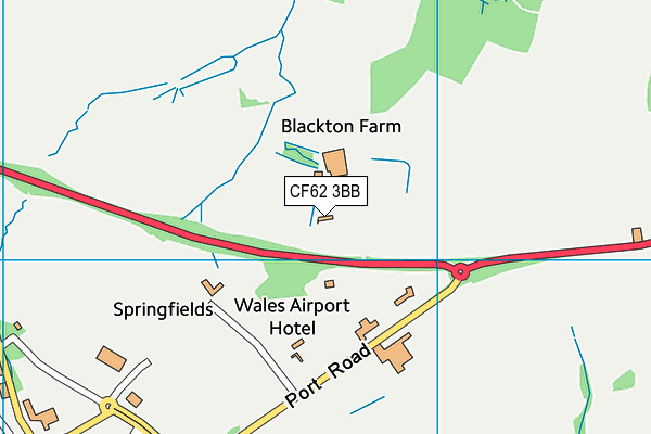 CF62 3BB map - OS VectorMap District (Ordnance Survey)