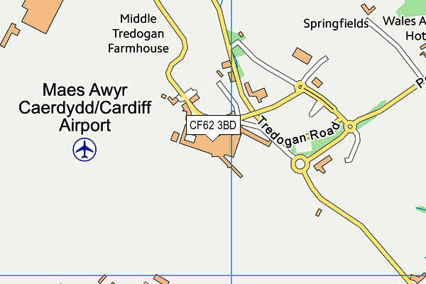 CF62 3BD map - OS VectorMap District (Ordnance Survey)