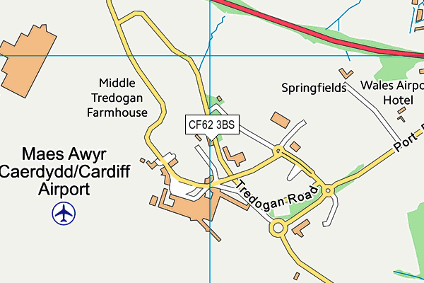 CF62 3BS map - OS VectorMap District (Ordnance Survey)