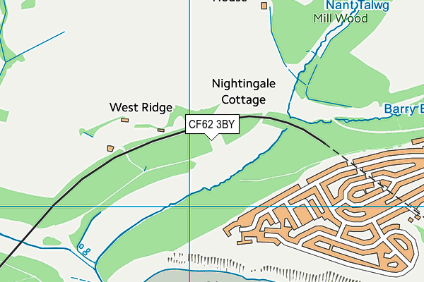 CF62 3BY map - OS VectorMap District (Ordnance Survey)