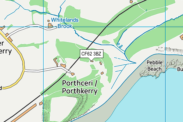 CF62 3BZ map - OS VectorMap District (Ordnance Survey)