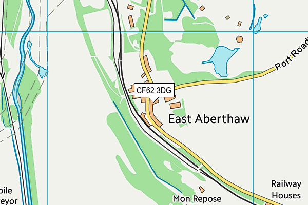 CF62 3DG map - OS VectorMap District (Ordnance Survey)