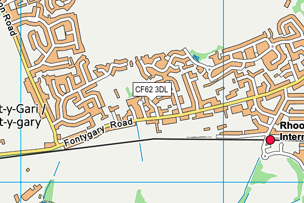 CF62 3DL map - OS VectorMap District (Ordnance Survey)