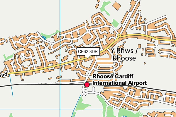 CF62 3DR map - OS VectorMap District (Ordnance Survey)