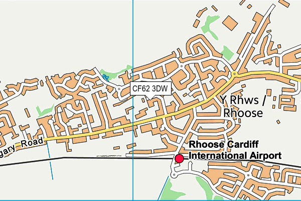 CF62 3DW map - OS VectorMap District (Ordnance Survey)