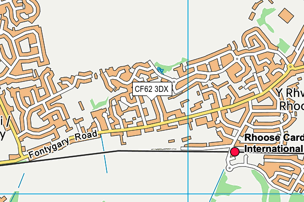 CF62 3DX map - OS VectorMap District (Ordnance Survey)