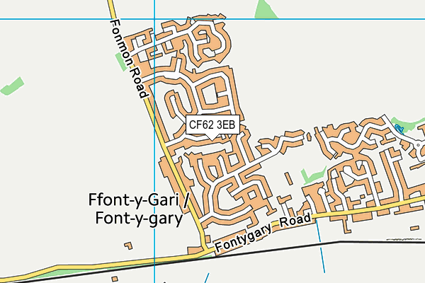 CF62 3EB map - OS VectorMap District (Ordnance Survey)