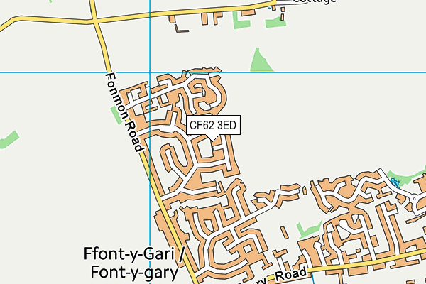 CF62 3ED map - OS VectorMap District (Ordnance Survey)