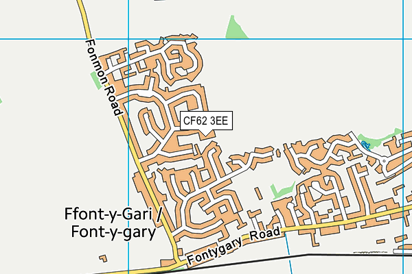 CF62 3EE map - OS VectorMap District (Ordnance Survey)