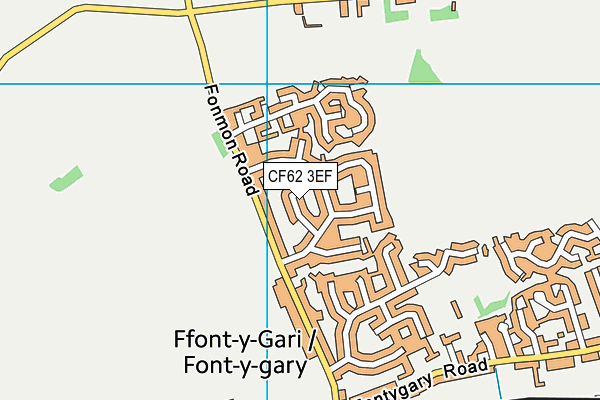 CF62 3EF map - OS VectorMap District (Ordnance Survey)