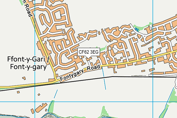 CF62 3EG map - OS VectorMap District (Ordnance Survey)