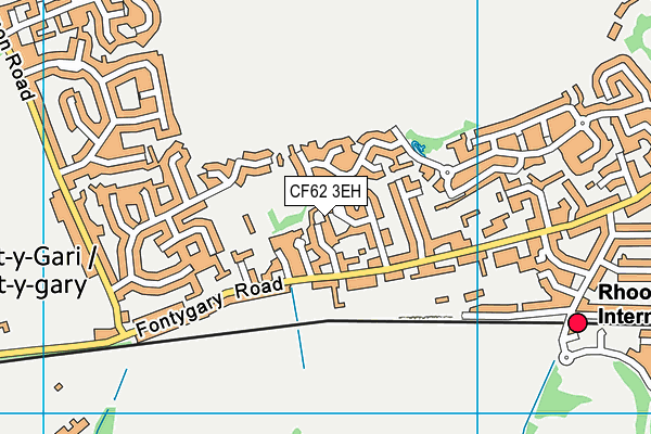 CF62 3EH map - OS VectorMap District (Ordnance Survey)