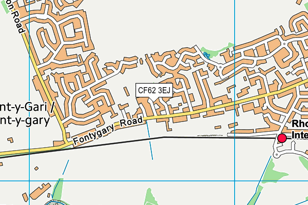 CF62 3EJ map - OS VectorMap District (Ordnance Survey)