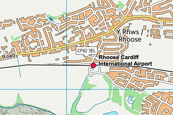 CF62 3EL map - OS VectorMap District (Ordnance Survey)