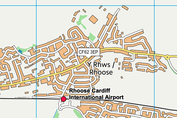 CF62 3EP map - OS VectorMap District (Ordnance Survey)